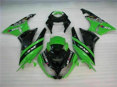 Affordable 2009-2012 Black Green Kawasaki ZX6R Motorcycle Fairing Canada