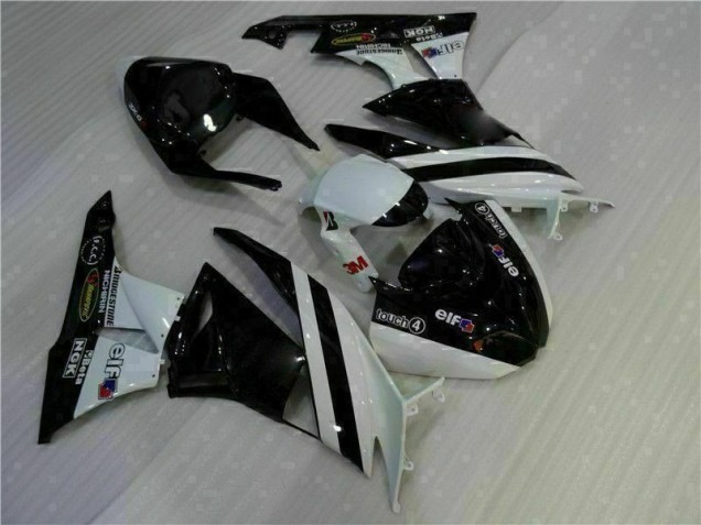 Affordable 2009-2012 Black White 3M Touch4 Kawasaki ZX6R Motorcycle Fairing Kits Canada