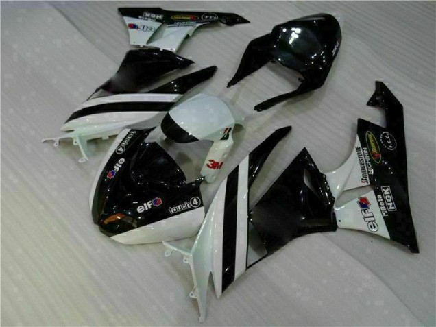 Affordable 2009-2012 Black White 3M Touch4 Kawasaki ZX6R Motorcycle Fairing Kits Canada