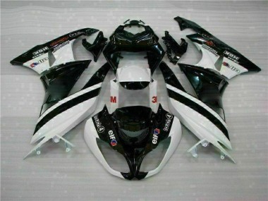 Affordable 2009-2012 Black White 3M Touch4 Kawasaki ZX6R Bike Fairings Canada