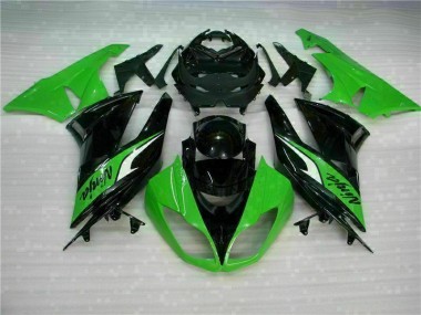 Affordable 2009-2012 Black Green Kawasaki ZX6R Bike Fairing Kit Canada