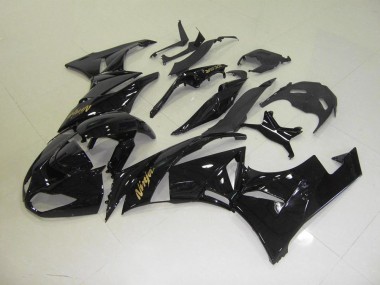 Affordable 2009-2012 Black with Gold Sticker Kawasaki ZX6R Motorbike Fairing Canada