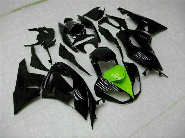 Affordable 2009-2012 Black Green Kawasaki ZX6R Moto Fairings Canada Affordable 2009-2012 Black Green Kawasaki ZX6R Moto Fairings Canada
