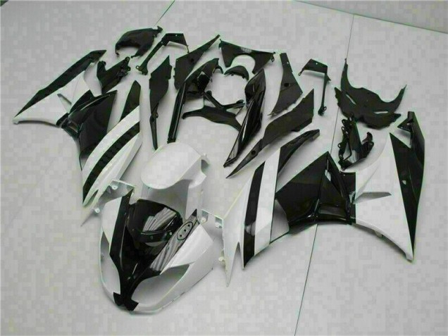 Affordable 2009-2012 White Black Kawasaki ZX6R Motorcycle Replacement Fairings Canada Affordable 2009-2012 White Black Kawasaki ZX6R Motorcycle Replacement Fairings Canada