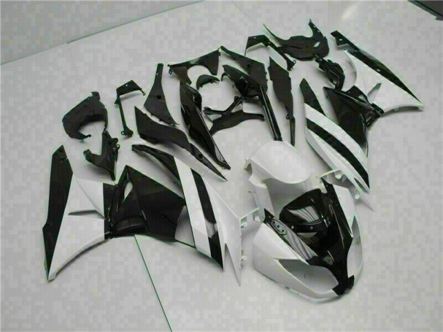 Affordable 2009-2012 White Black Kawasaki ZX6R Motorcycle Replacement Fairings Canada Affordable 2009-2012 White Black Kawasaki ZX6R Motorcycle Replacement Fairings Canada