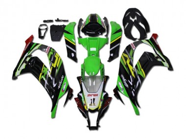 Affordable 2011-2015 Green Black Kawasaki ZX10R Bike Fairings Canada