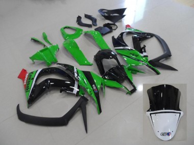 Affordable 2011-2015 Green and Black Kawasaki ZX10R Motorcycle Fairings Kits Canada