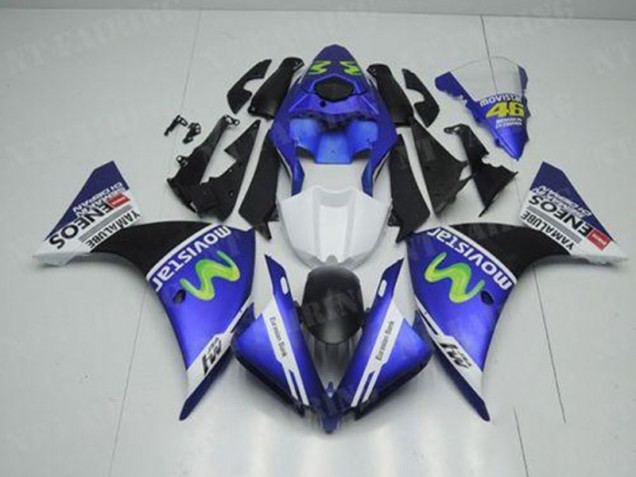 Affordable 2012-2014 Blue White Black Yamaha YZF R1 Motorcycle Replacement Fairings Canada