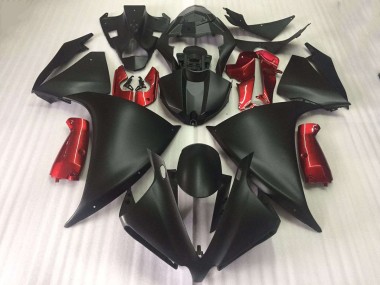 Affordable 2012-2014 Matte Black Glossy Red Yamaha YZF R1 Moto Fairings Canada