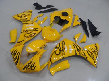 Affordable 2012-2014 Yellow Black Flame Yamaha YZF R1 Motorcyle Fairings Canada