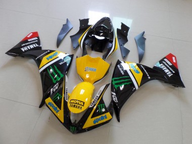 Affordable 2012-2014 Yellow Black Monster Yamaha YZF R1 Replacement Fairings Canada