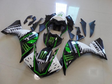 Affordable 2012-2014 White Green Big Monster Yamaha YZF R1 Motorcycle Fairings Kits Canada