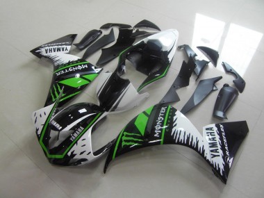 Affordable 2012-2014 White Green Monster Yamaha YZF R1 Moto Fairings Canada