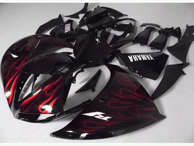 Affordable 2012-2014 Red Black Flame Yamaha YZF R1 Motorcycle Fairing Kits Canada Affordable 2012-2014 Red Black Flame Yamaha YZF R1 Motorcycle Fairing Kits Canada