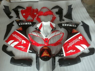 Affordable 2012-2014 Red White and Black Graphic Yamaha YZF R1 Motorbike Fairing Canada