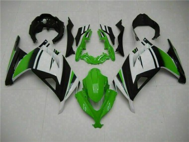 Affordable 2013-2016 Green Black Silver Kawasaki EX300 Moto Fairings Canada