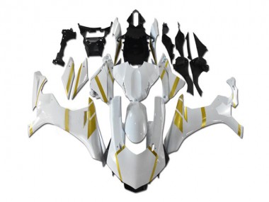 Affordable 2015-2019 White Gold Yamaha YZF R1 Motorbike Fairing Kits Canada