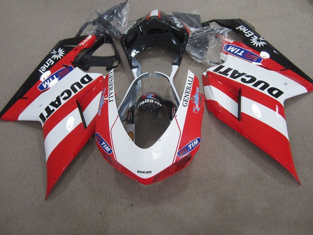 Affordable 2007-2014 Red White Generali Tim Ducati 1098 Motorcycle Fairings Kit Canada