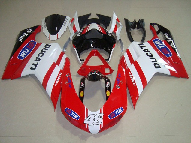 Affordable 2007-2014 Red White Tim 46 Ducati 1098 Motorcycle Fairing Kit Canada Affordable 2007-2014 Red White Tim 46 Ducati 1098 Motorcycle Fairing Kit Canada