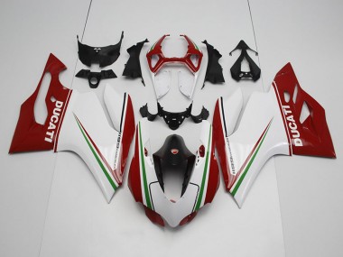 Affordable 2011-2014 White Red Ducati 1199 Motor Bike Fairings Canada