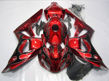 Affordable 2006-2007 Red Black Flame Honda CBR1000RR Replacement Motorcycle Fairings Canada