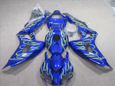 Affordable 2006-2007 Blue Green Flame Honda CBR1000RR Motorcycle Fairings Canada