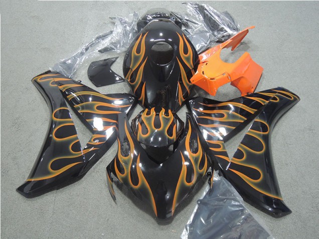 Affordable 2008-2011 Black Orange Flame Honda CBR1000RR Motorcycle Fairings Kit Canada Affordable 2008-2011 Black Orange Flame Honda CBR1000RR Motorcycle Fairings Kit Canada