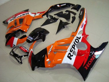 Affordable 1995-1998 Black Orange Repsol Honda CBR600 F3 Replacement Fairings Canada