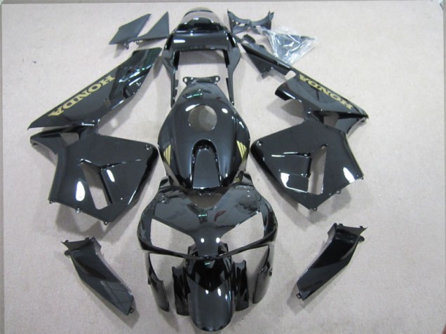 Affordable 2003-2004 Black Gold Decal Honda CBR600RR Replacement Motorcycle Fairings Canada Affordable 2003-2004 Black Gold Decal Honda CBR600RR Replacement Motorcycle Fairings Canada