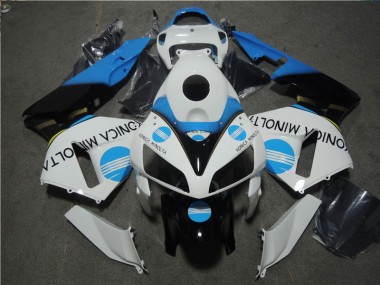 Affordable 2005-2006 White Blue Konica Minolta Honda CBR600RR Motorcycle Fairing Kits Canada