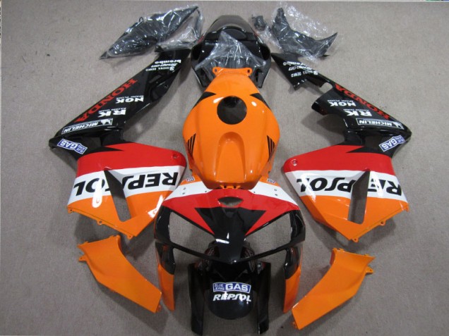Affordable 2005-2006 Orange Red Black Repsol Honda CBR600RR Motorbike Fairing Kits Canada