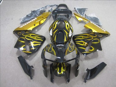 Affordable 2005-2006 Black Yellow Flame Honda CBR600RR Motorcycle Fairing Kits Canada
