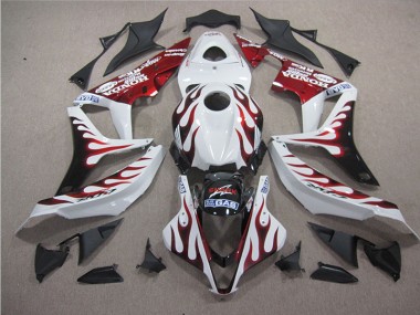 Affordable 2007-2008 White Red Flame SHARK Honda CBR600RR Replacement Motorcycle Fairings Canada