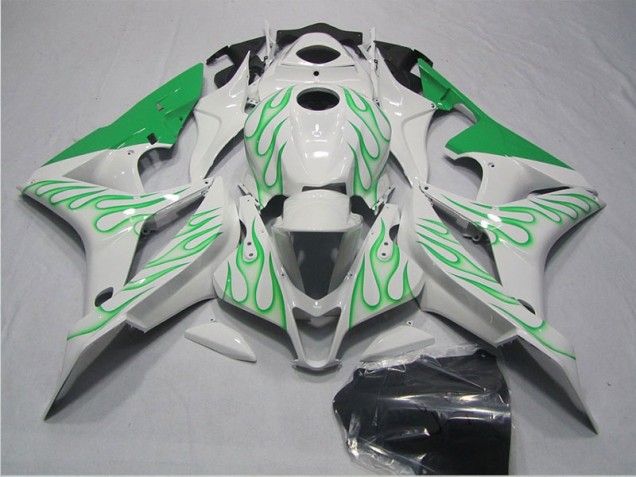 Affordable 2007-2008 White Green Flame Honda CBR600RR Motorcycle Fairings Kits Canada Affordable 2007-2008 White Green Flame Honda CBR600RR Motorcycle Fairings Kits Canada