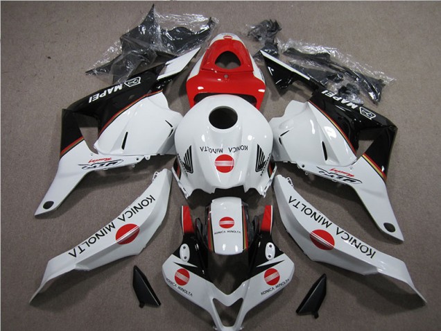 Affordable 2009-2012 White Red Konica Minolta Honda CBR600RR Motorbike Fairing Kits Canada Affordable 2009-2012 White Red Konica Minolta Honda CBR600RR Motorbike Fairing Kits Canada