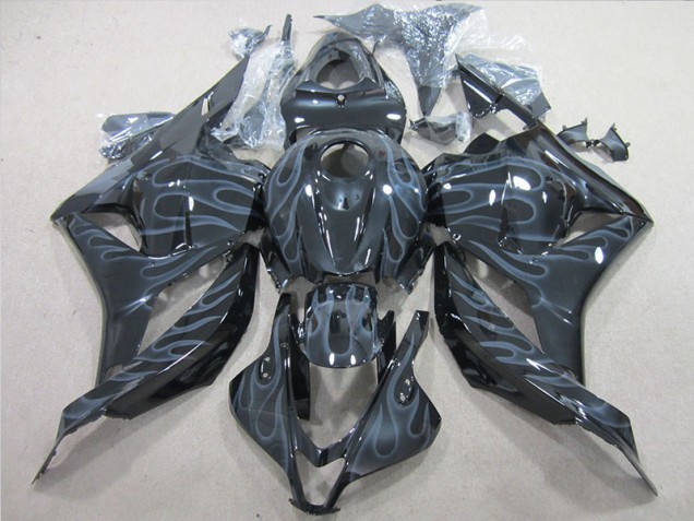 Affordable 2009-2012 Black Silver Flame Honda CBR600RR Motorcycle Fairings Canada