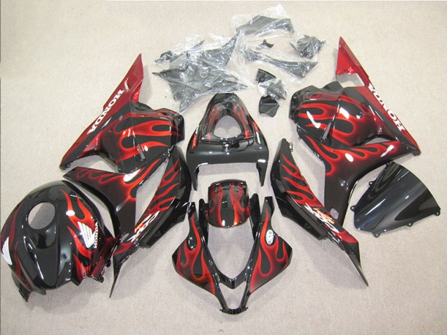 Affordable 2009-2012 Black Red Flame Honda CBR600RR Bike Fairings Canada Affordable 2009-2012 Black Red Flame Honda CBR600RR Bike Fairings Canada
