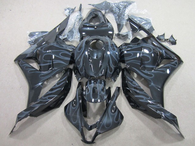 Affordable 2009-2012 Black Silver Flame Honda CBR600RR Motor Fairings Canada