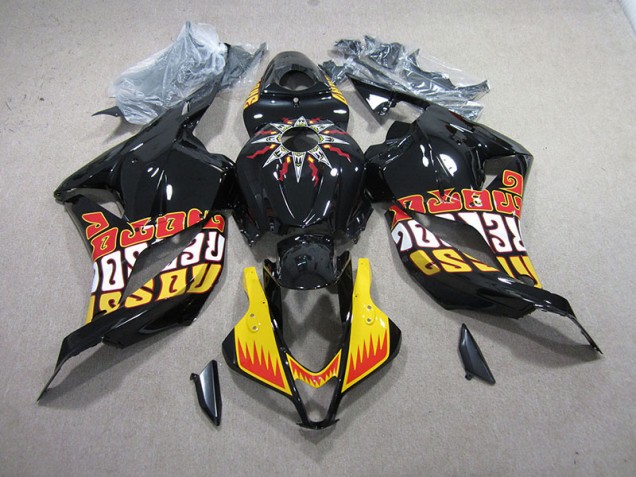 Affordable 2009-2012 Black Yellow Honda CBR600RR Motorcycle Fairing Canada