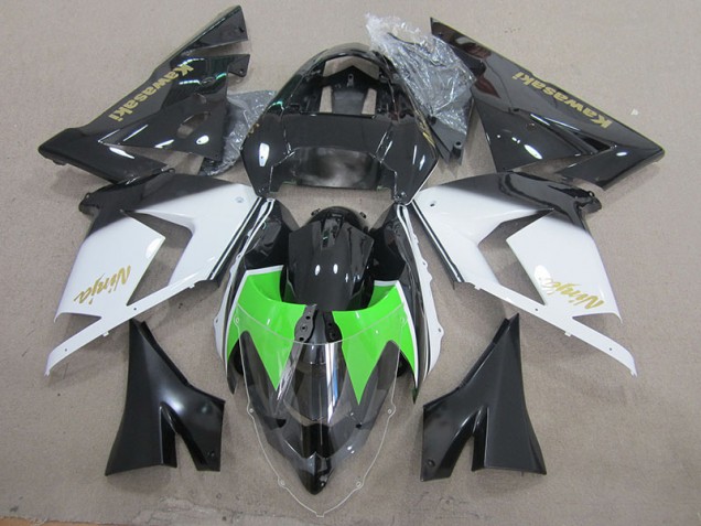 Affordable 2003-2005 Black White Gold Ninja Kawasaki ZX10R Motorcycle Fairing Kit Canada
