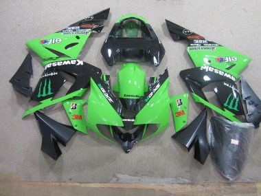 Affordable 2003-2005 Black Green 3M Monster Kawasaki ZX10R Replacement Motorcycle Fairings Canada