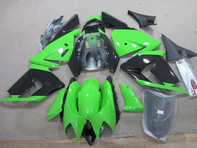 Affordable 2003-2005 Black Green Kawasaki ZX10R Moto Fairings Canada