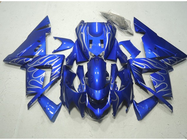 Affordable 2003-2005 Blue White Flame Kawasaki ZX10R Motorcycle Replacement Fairings Canada