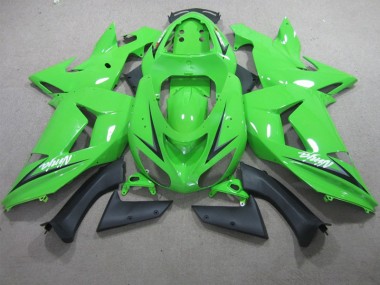 Affordable 2006-2007 Green White Ninja Kawasaki ZX10R Motorcyle Fairings Canada