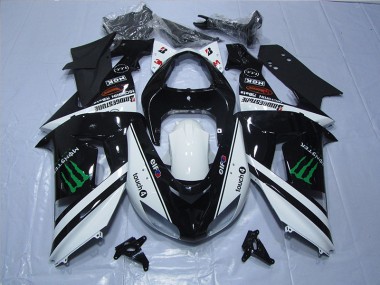 Affordable 2006-2007 Black White Touch4 Monster Kawasaki ZX10R Motor Fairings Canada