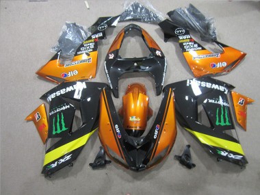 Affordable 2006-2007 Black Orange Monster Kawasaki ZX10R Motorcycle Fairing Kits Canada
