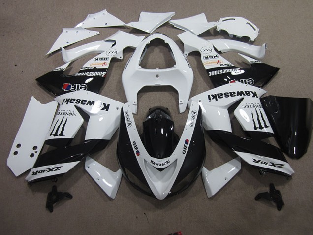 Affordable 2006-2007 White Touch4 Monster Kawasaki ZX10R Bike Fairing Kit Canada Affordable 2006-2007 White Touch4 Monster Kawasaki ZX10R Bike Fairing Kit Canada