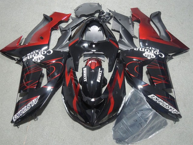 Affordable 2006-2007 Black Red Corona Extra Kawasaki ZX10R Motorcycle Bodywork Canada Affordable 2006-2007 Black Red Corona Extra Kawasaki ZX10R Motorcycle Bodywork Canada