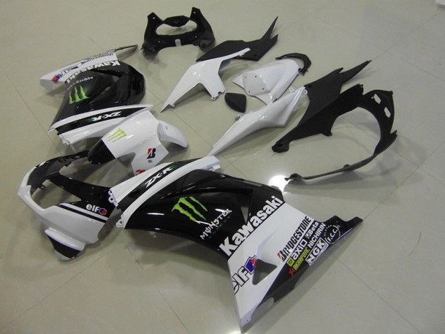 Affordable 2008-2012 Black White Monster Kawasaki ZX250R Motorcycle Fairings & Bodywork Canada