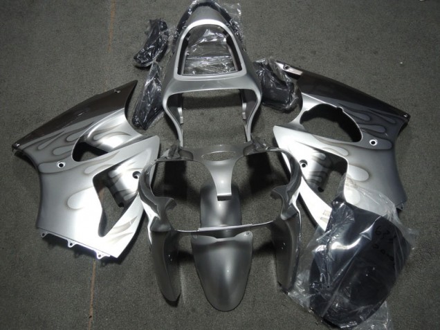 Affordable 2000-2002 Silver Flame Kawasaki ZX6R Motorcycle Fairing Kit Canada Affordable 2000-2002 Silver Flame Kawasaki ZX6R Motorcycle Fairing Kit Canada